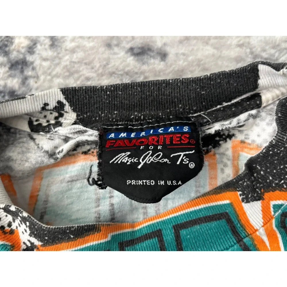 Vintage Miami Dolphins Magic Johnson T's All Over Print T‎ Shirt Mens XL - Picture 9 of 16